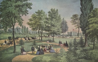 Central Park, The Drive, Currier & Ives, pub. 1862 av American School