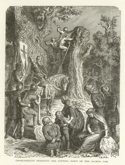 Karl den Store beordrar huggning av den heliga eken av American School