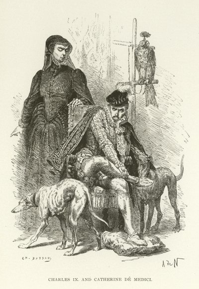 Charles IX och Catherine de Medici av American School