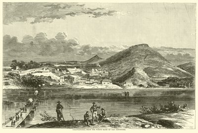 Chattanooga från norra stranden av Tennessee, september 1863 av American School