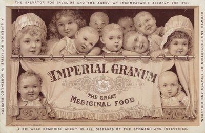 Barn och spädbarn reklam för Imperial Granum av American School