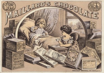 Barn som dricker choklad, reklam för Maillards Choklad av American School