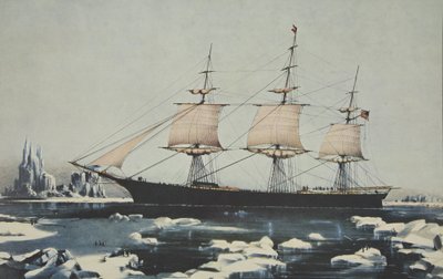 Clipper Ship, Red Jacket - In the Ice utanför Kap Horn, på sin passage från Australien, till Liverpool, augusti 1854, pub. 1855, Currier & Ives av American School