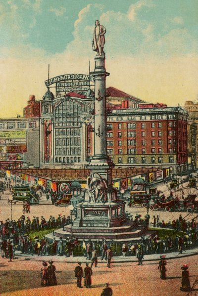 Columbus Circle, New York, ca 1900 av American School