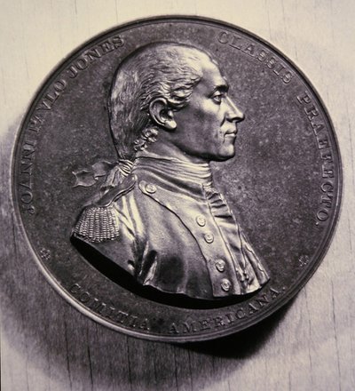 Jubileumsmedalj av John Paul Jones, efter ett porträtt av Jean-Antoine Houdon av American School