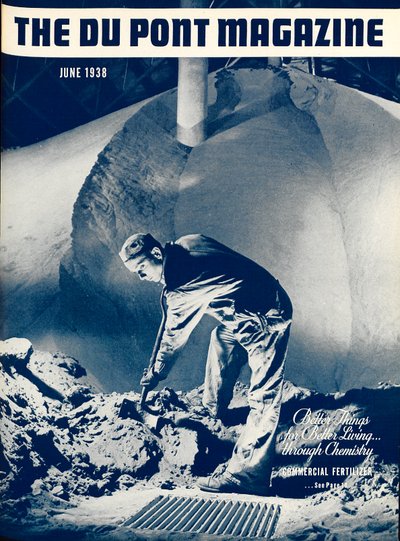 Commercial Fertilizer, framsidan av DuPont Magazine, juni 1938 av American School