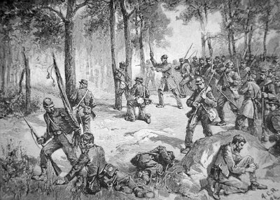 Konfedererade attack vid slaget vid Gettysburg av American School