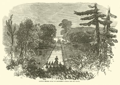 Bomullsbro byggd av McPherson över Big Black, maj 1863 av American School