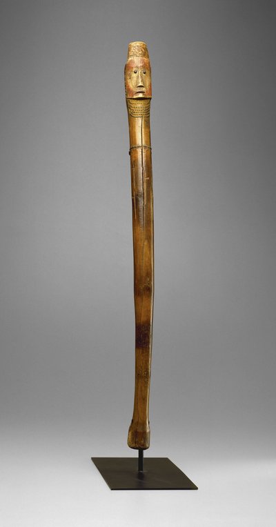 Coup Stick, Yankton Sioux, ca 1880 (trä, mässingsspik, pigment och varma filmärken) av American School