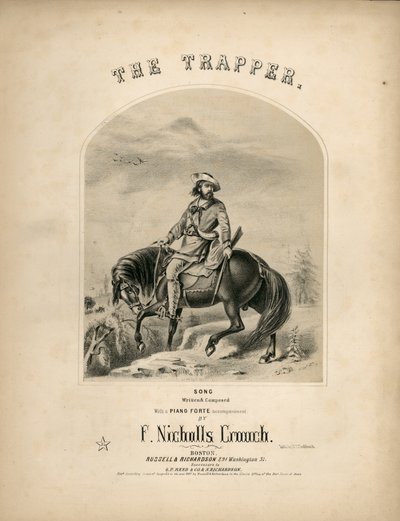 Omslag till notbladet för The Trapper, 1857 av American School
