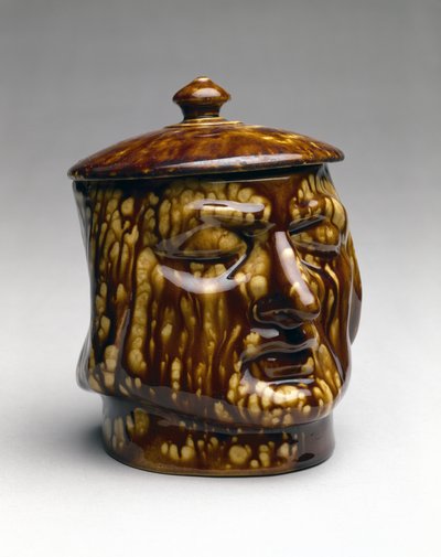 Täckt burk, ca. 1850 (lergods) av American School