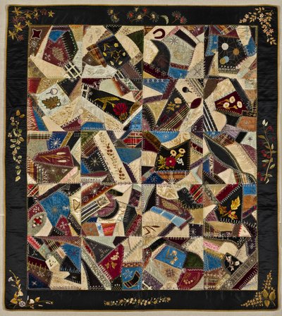 Crazy Quilt, ca 1875-1900 (silke, brokad och sammet) av American School