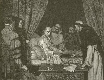 Death-Bed of Copernicus, från målningen av E Blair Leighton av American School