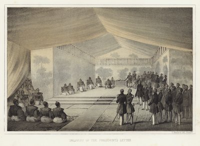 Leverans av presidentens brev, Kurihama, Japan, 14 juli 1853 av American School