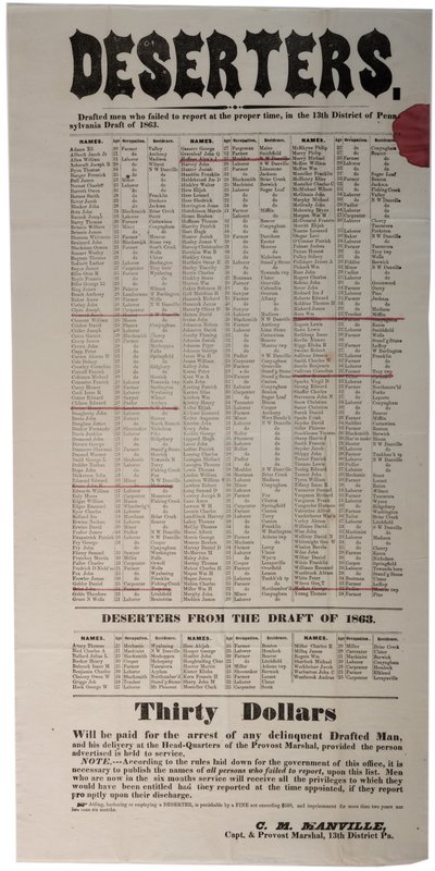 Desertörer, 1863 av American School