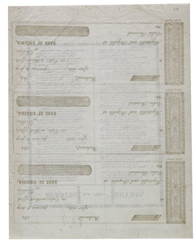 Dixie tryckt på baksidan av ett ark checkar, 1861 av American School