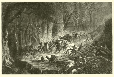Släpande artilleri över bergen, augusti 1863 av American School
