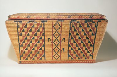 Eastern Woodlands geometrisk korg (vävd fiber) av American School