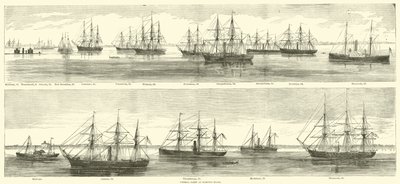 Federal flotta vid Hampton Roads, december 1864 av American School