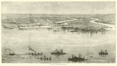 Federal flotta i Mobile Bay, augusti 1864 av American School