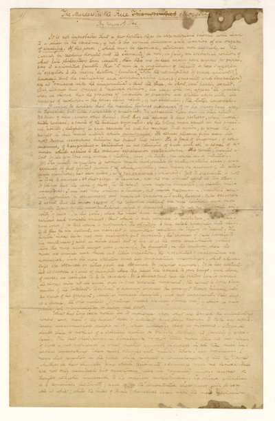 Första sidan av Morden i Rue Morgue av Edgar Allan Poe, 1841 av American School