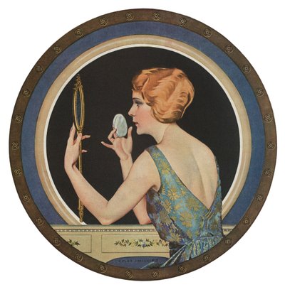 Flapper som sminkar sig i en spegel av American School