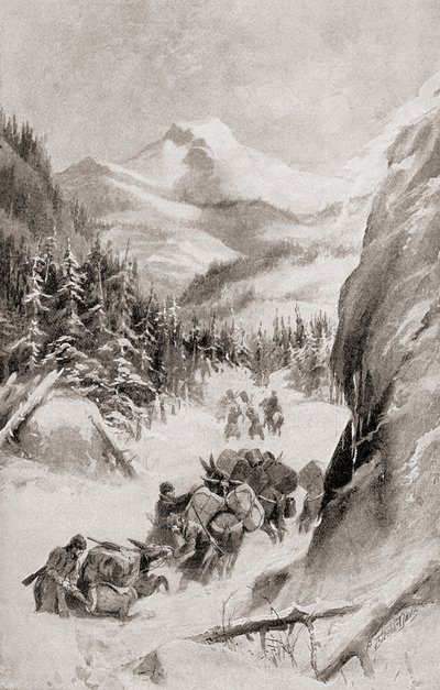 Fremont i Klippiga bergen, Nordamerika under sin fjärde expedition 1848, från 