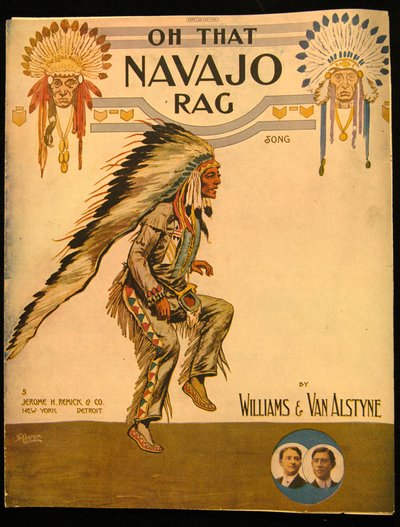 Främre omslag till Oh that Navajo Rag av Williams och Van Alstyne, c.1912 av American School
