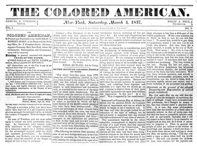 Framsidan av The Coloured American, 4 mars 1867 (tidningspapper) av American School