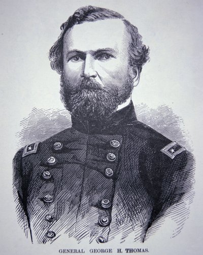 General George H. Thomas (1816-70) (gravyr) av American School