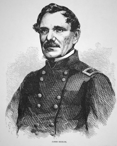 General James Shields (1810-79) (gravyr) av American School