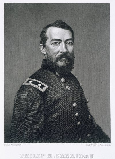 General Philip Sheridan, graverad från ett fotografi av Robert E. Whitechurch (1814-c.1883) av American School