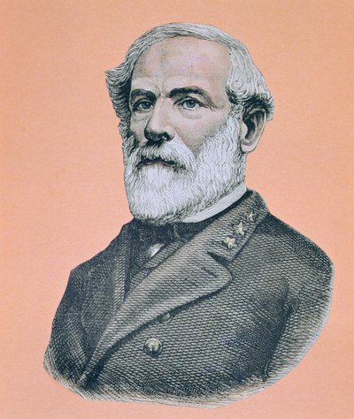 General Robert E. Lee (1807-70) (lito i färg) av American School