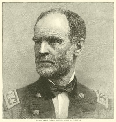 General William Tecumseh Sherman, pensionerad 1 november 1883, maj 1864 av American School