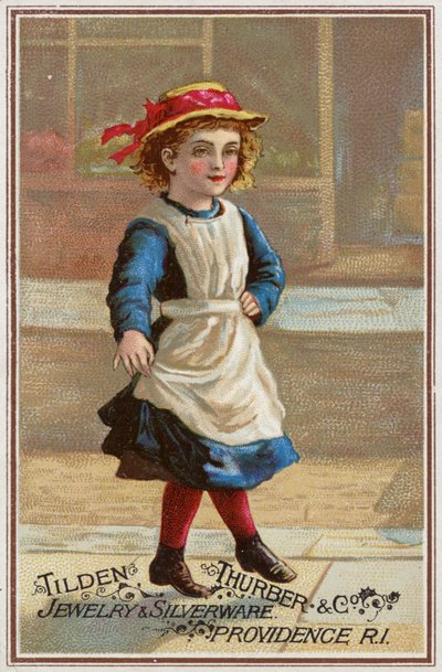 Tjej som hoppar över lekfullt (chromolitho) av American School