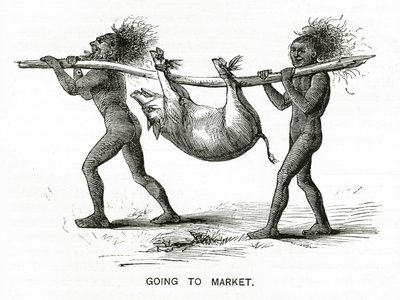 Going to Market, illustration från Appletons Journal, 4 maj 1872 av American School