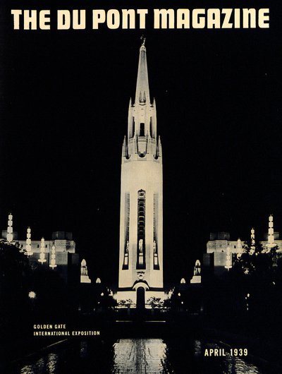 Golden Gate International Exposition, framsidan av DuPont Magazine, april 1939 av American School