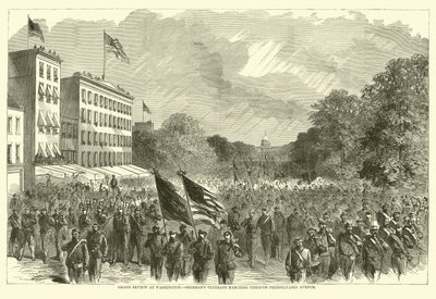 Stor recension i Washington, Shermans veteraner som marscherar genom Pennsylvania Avenue, maj 1865 av American School