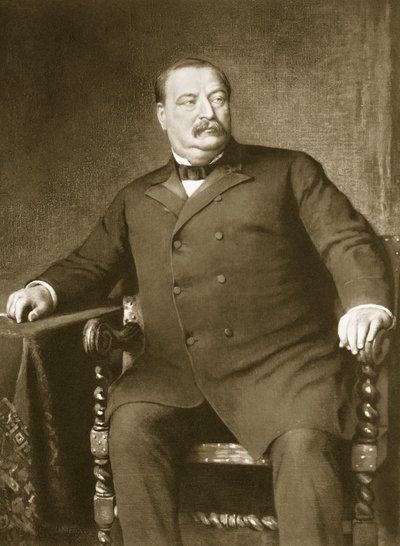 Grover Cleveland, USA:s 22:a och 24:e president, pub. 1901 (fotogravyr) av American School