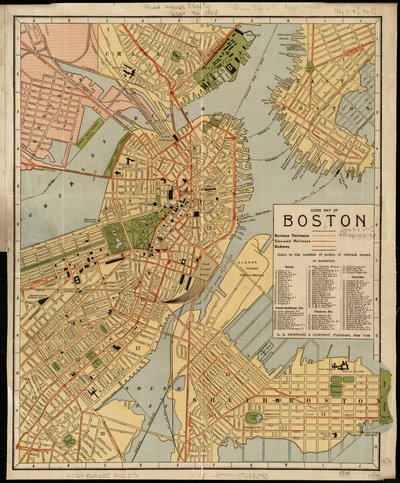 Guidekarta över Boston av American School