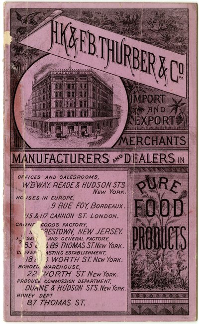 H.K. & F.B. Thurber & Co. handelshäfte, recto (graverat häfte) av American School