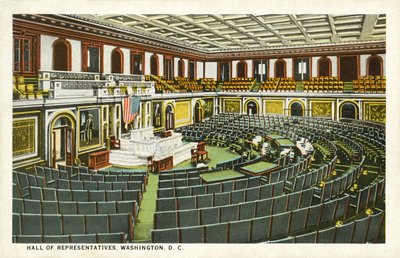 Hall of Representatives, Washington DC, USA (lito i färg) av American School