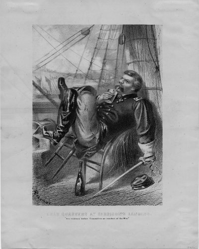 Headquarters at Harrisons Landing: Se bevis inför kommittén för uppförande av kriget, undertecknat av Potomac, ca 1862 av American School