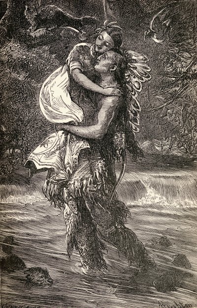 Hiawatha och Minnehaha, illustration från dikten 