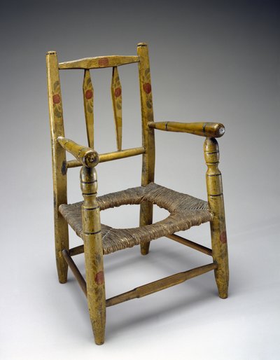 Hålstol, ca. 1800-1850 (oidentifierade träslag, färg, pensel) av American School