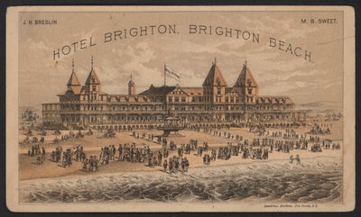 Hotel Trade Card (färgad gravyr) av American School