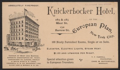 Hotellhandelskort av American School