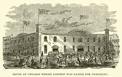 Hus i Chicago där Lincoln utsågs till president av American School