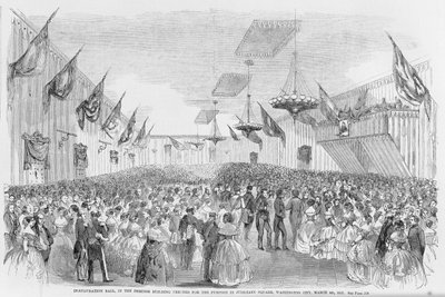 Invigningsbal, tryckt i Frank Leslies Illustrated Newspaper, 21 mars 1857 av American School