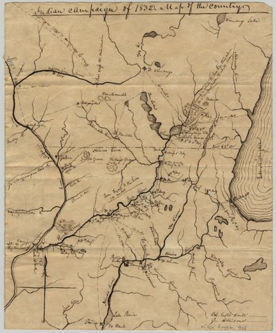 Indiska kampanjen 1832: Karta över landet, 1832 av American School
